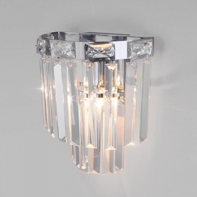 Накладной светильник Eurosvet Elegante 10130/1 хром/прозрачный хрусталь Strotskis - 2