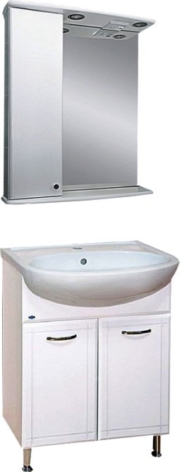 Тумба с раковиной Misty Уют 60 прямая белая - 3