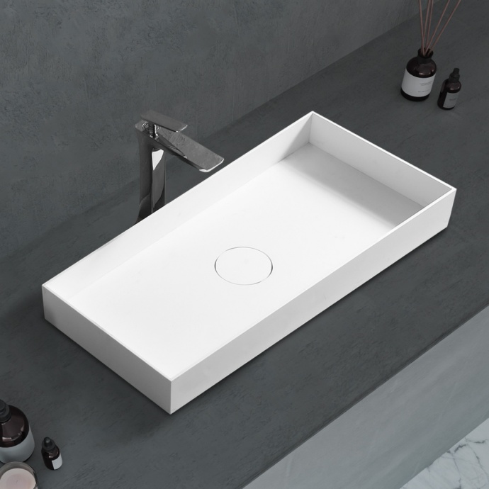 Раковина накладная Abber Stein 80х38 белый матовый AS2622 - 0