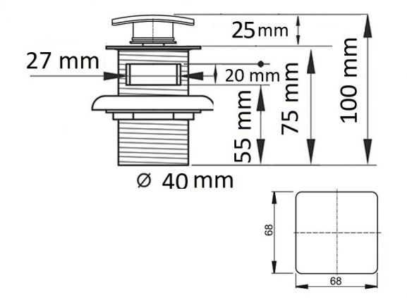 Донный клапан для раковины Ceramalux бронза  RD009 - 1