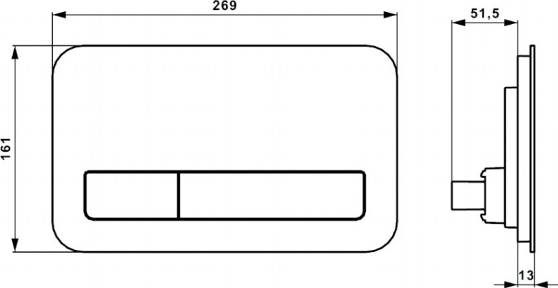 Кнопка смыва Villeroy & Boch Viconnect 922400RA серый глянцевый - 1