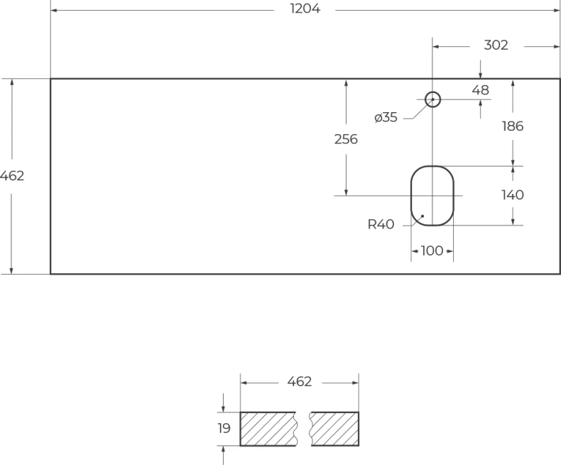 Столешница под раковину BelBagno 120 R белый EK-120-AS-BL-R - 4