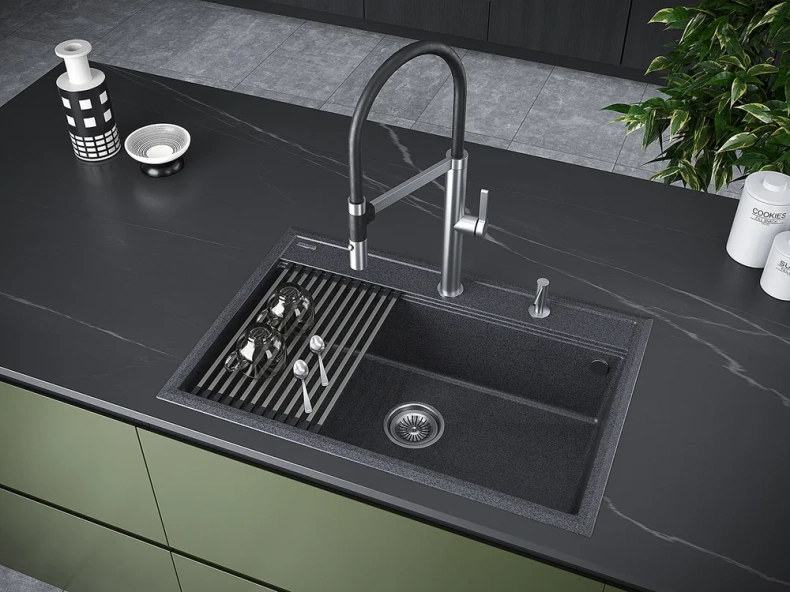 Мойка кухонная Paulmark Stepia 75 графит PM117551-DG - 3