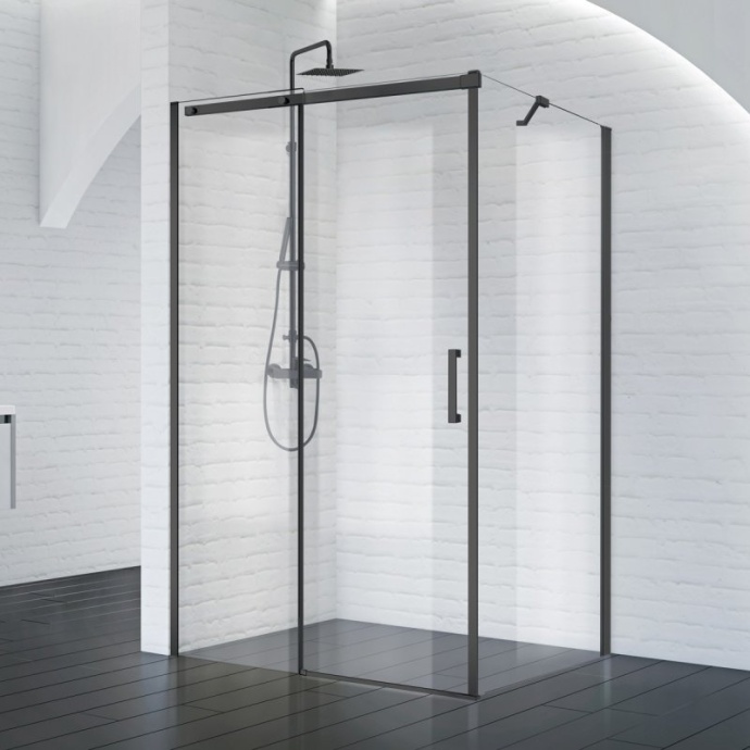 Боковая стенка BelBagno Acqua 90 профиль черный матовый  ACQUA-90-FIX-C-NERO - 0