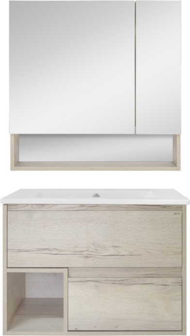 Зеркало-шкаф Misty Дунай 75 дуб белый П-Дун04075-01 - 1