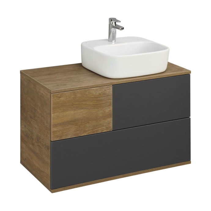 Тумба под раковину Aquaton Терра 85 светлое дерево-серый 1A247201TEKA0 - 7