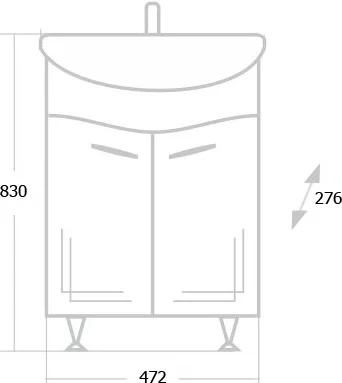 Тумба под раковину Onika Лада 50 белый  105002 - 3