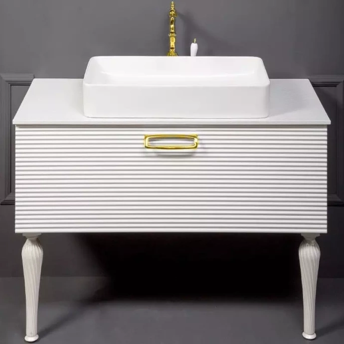 Тумба под раковину Armadi Art Vallessi Avangarde Linea 100 белый - золото 842-100-WG - 0