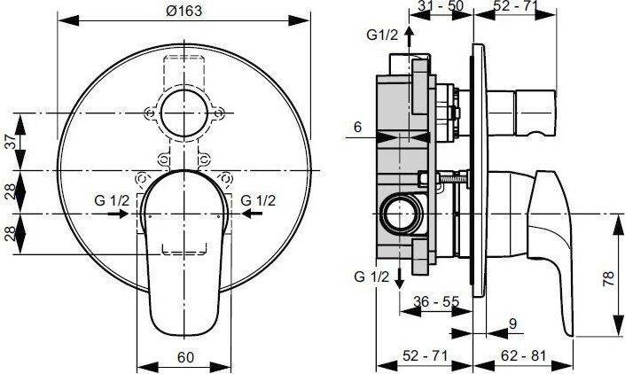 Смеситель Ideal Standard Ceraflex A6758AA  для ванны - 1
