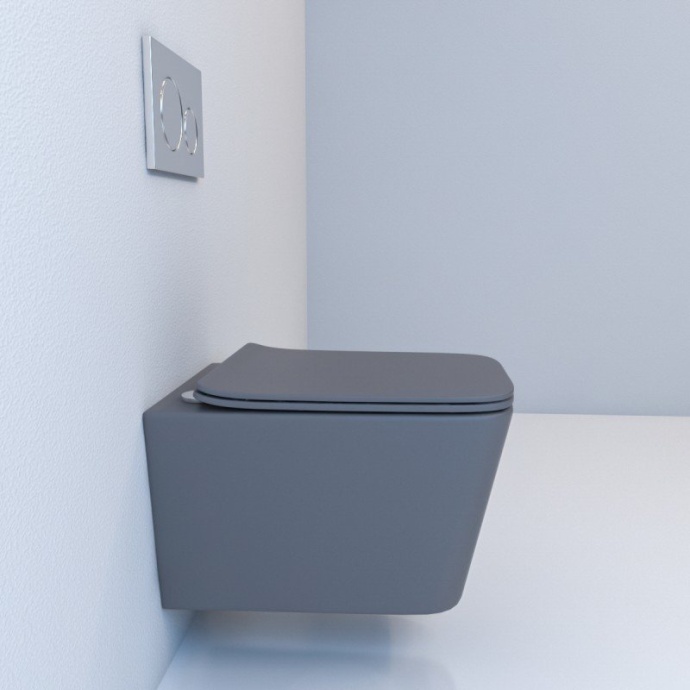 Унитаз подвесной Esbano Gartez серый матовый с сиденьем микролифт ESUPGARTGM - 1