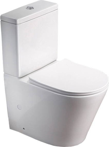 Унитаз-компакт SantiLine SL-5014 безободковый, с микролифтом - 0