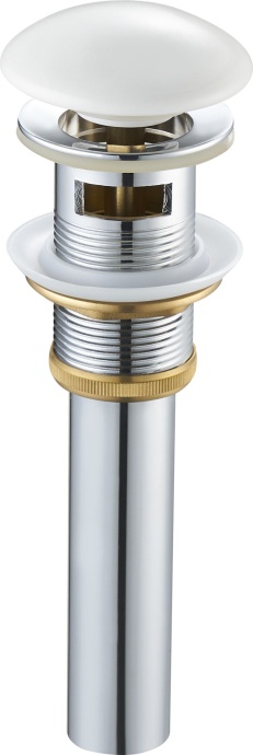 Донный клапан для раковины SantiLine SL-101 с переливом, белый - 0