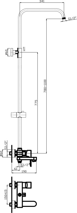 Душевая стойка Orange Otto M22-911cr - 15