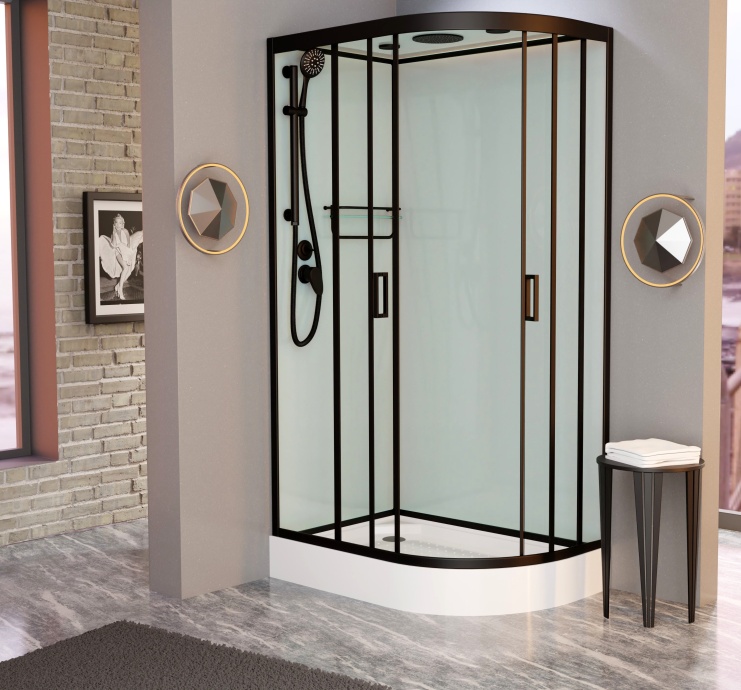 Душевая кабина Frank F412L Black левосторонняя 214214 - 0