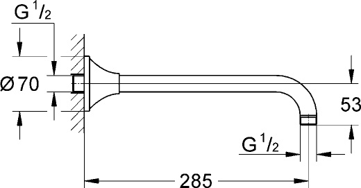 Кронштейн для верхнего душа Grohe Grandera 27986IG0 - 1