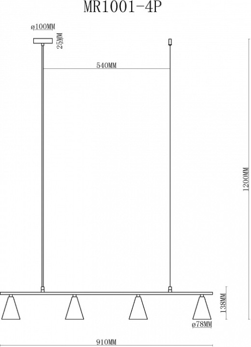 Подвесной светильник MyFar Milla MR1001-4P - 2