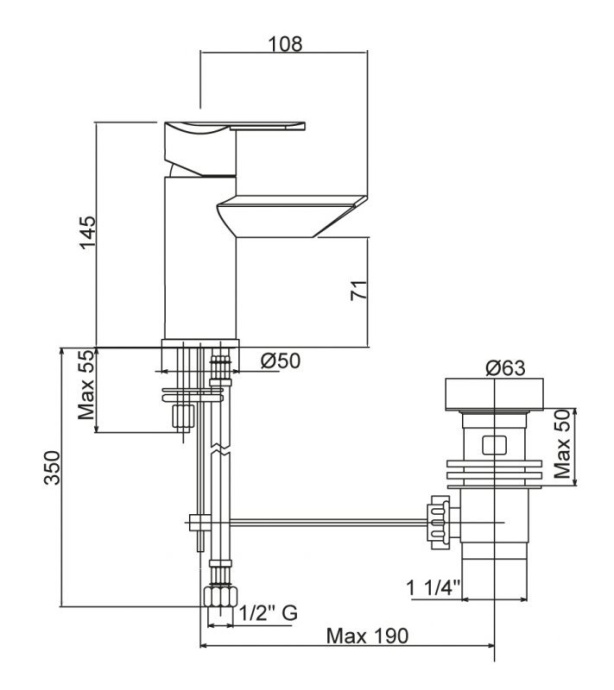 Смеситель для биде Cezares GARDA хром  GARDA-BSM1-01-Cr - 1