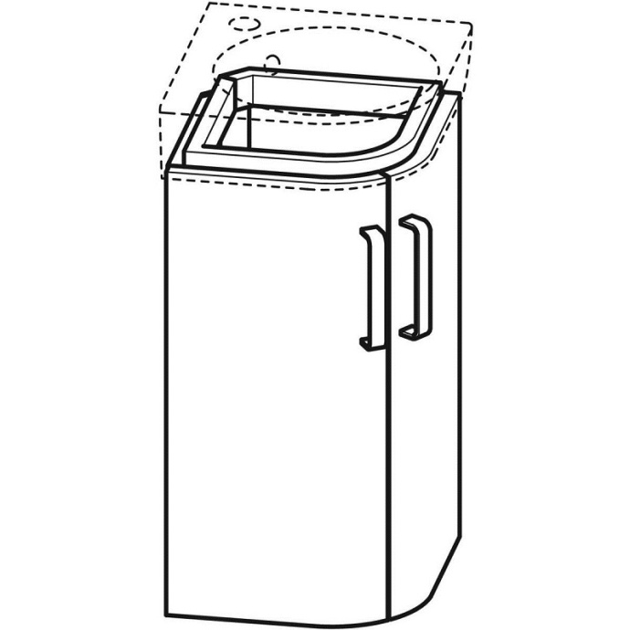 Тумба Renova Compact п/ угл умыв 45 бел мат/глян Geberit 862132000 - 1