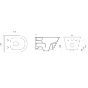 Чаша для подвесного унитаза Boheme Bello белая глянцевая без сиденья 971-W - 1