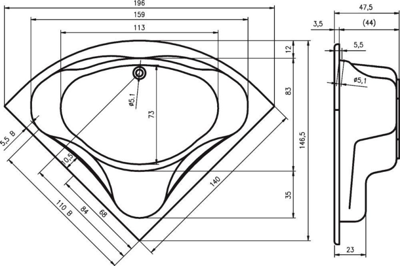 Акриловая ванна Riho Neo 140 B076001005 - 1