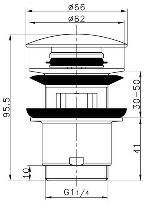Донный клапан FRAP F60 Хром - 4