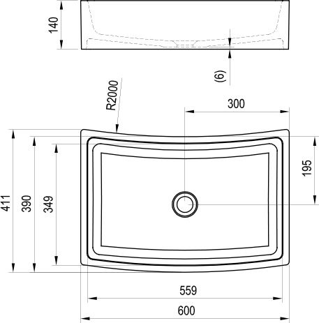 Накладная раковина Ravak FORMY 60 см  XJM01260000 - 9