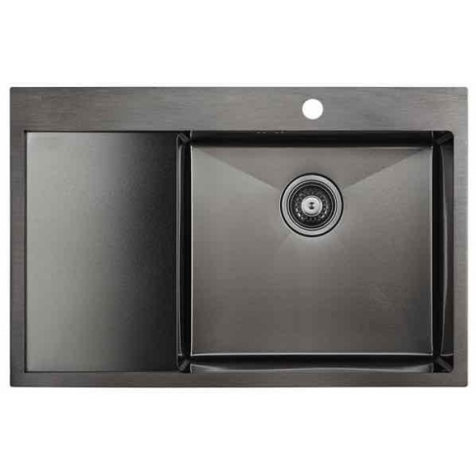 Мойка кухонная Paulmark Atlan 78 R темный хром PM217851-GMR - 0