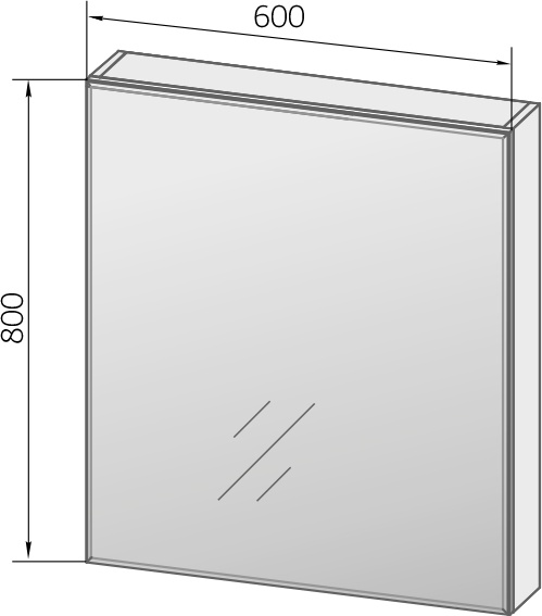 Зеркало-шкаф Marka One  60 см (У37178) 4604613312572 - 2