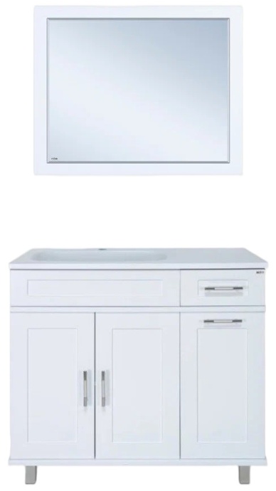 Комплект мебели Misty Купер 90 L с бельевой корзиной белый - 0