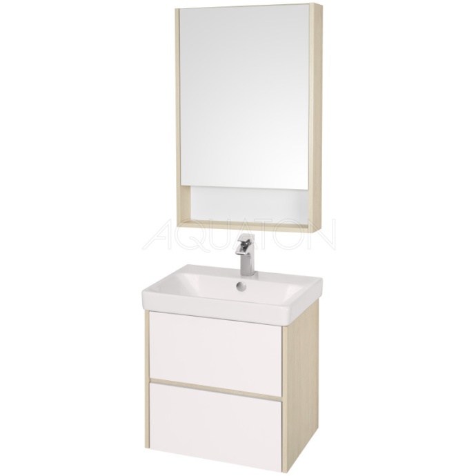 Тумба с раковиной Aquaton Сканди 70 белый - светлое дерево 1A2518K0SDB20 - 3