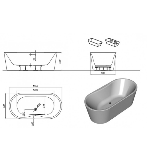 Акриловая ванна Kolpa San Comodo 185х90 белая 922910 - 2
