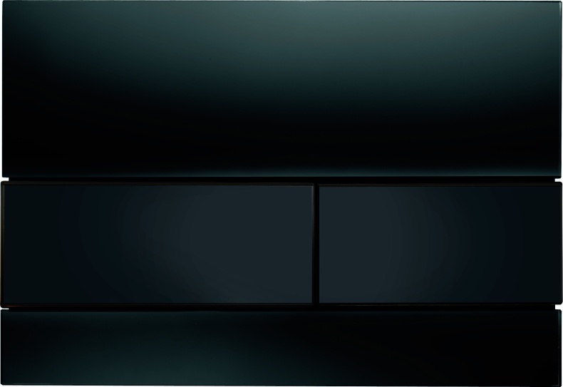 Кнопка смыва TECE Square 9240809 чёрное стекло, кнопка черная - 0