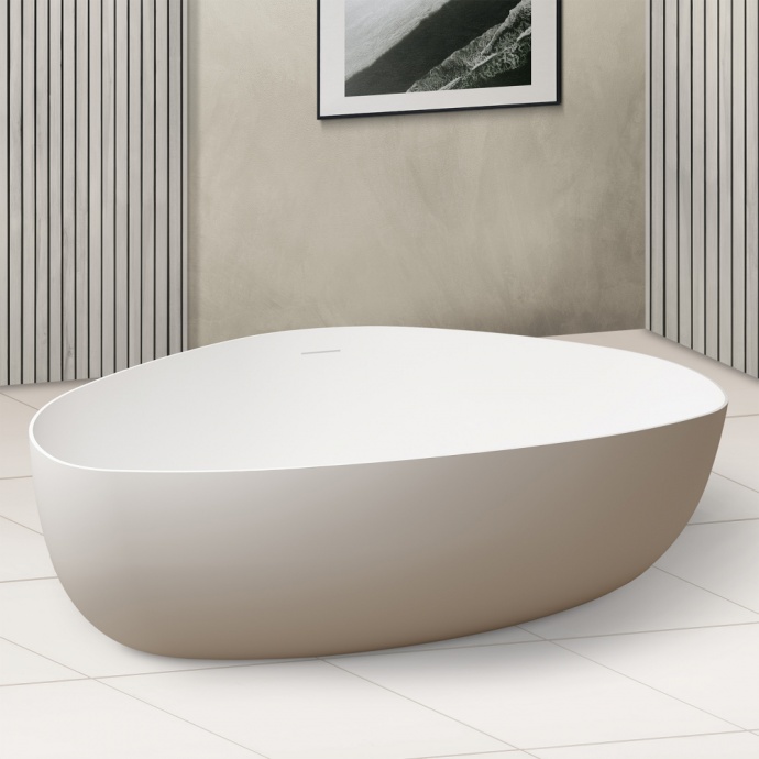 Ванна из искусственного камня Abber Stein 180х130 белый матовый AS9608 - 0