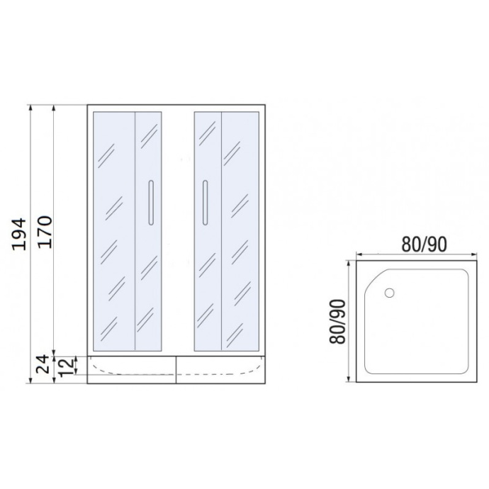 Душевой уголок River Morava 80/24 MT  10000008321 - 1