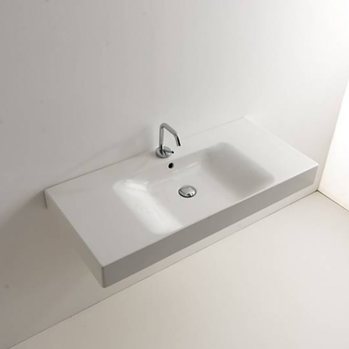 KERASAN Cento раковина 100х45 с 1отв под смеситель, белая 355001*1 - 0