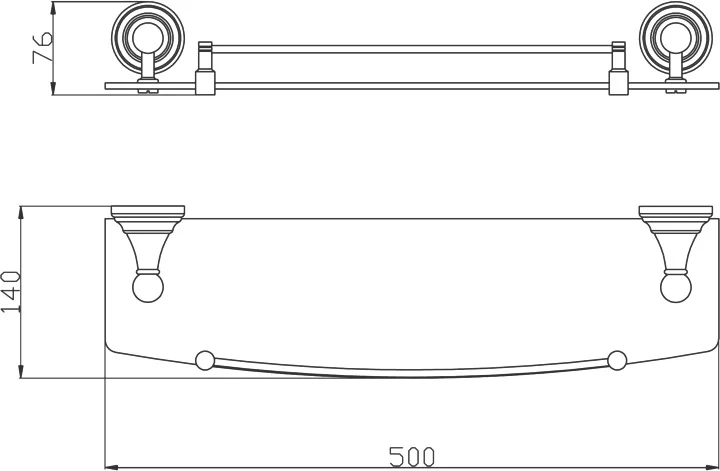 Полка стеклянная Rav Slezak Morava 50 белый глянцевый MKA0900/50B - 1