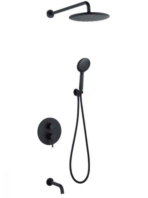Душевая система ABBER Wasser Kreis черная матовая  AF8117B - 0