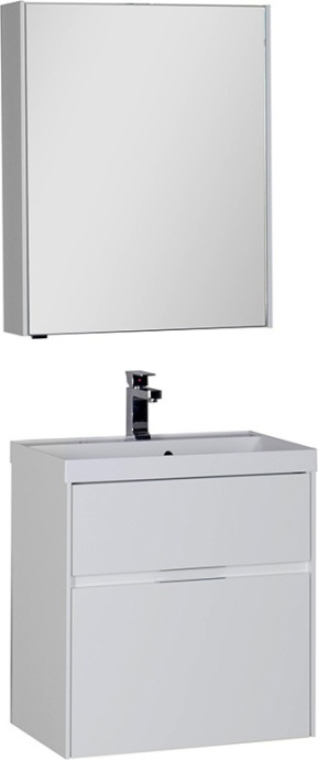 Мебель для ванной Aquanet Латина 60 2 ящика белая - 0