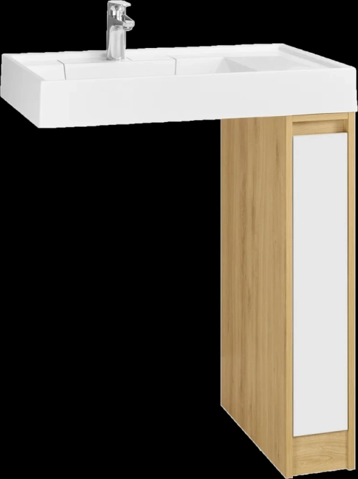 Тумба с раковиной Aquaton Лондри 20 светлое дерево-белый 1A2671K2LH0C0 - 0
