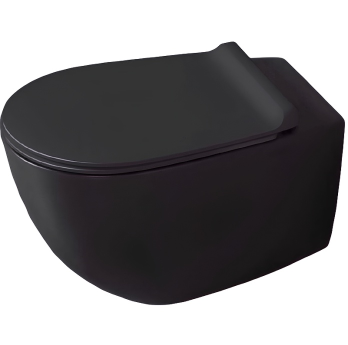 Унитаз подвесной Simas Vignoni 56 с крышкой черный - 0