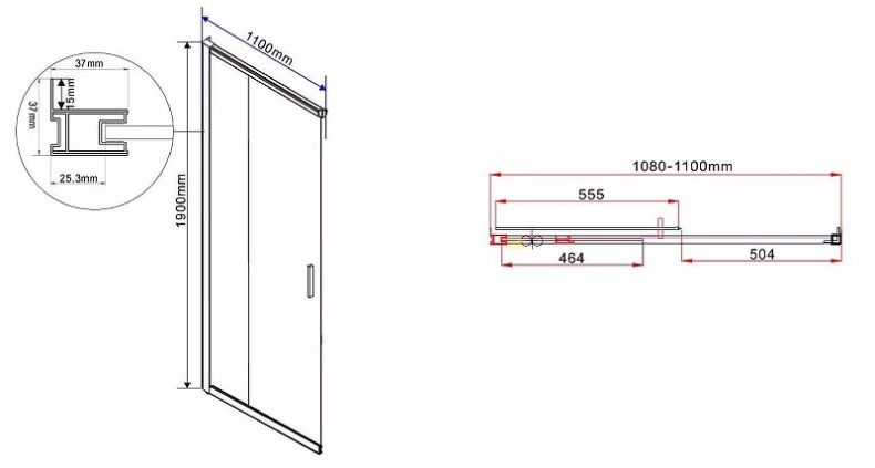 Душевой уголок Vincea Garda 120х110 хром стекло рифленое VSS-1G1112CH - 1