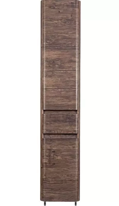 Шкаф-пенал Style Line Атлантика 35 L с бельевой корзиной темное дерево СС-00002222 - 0