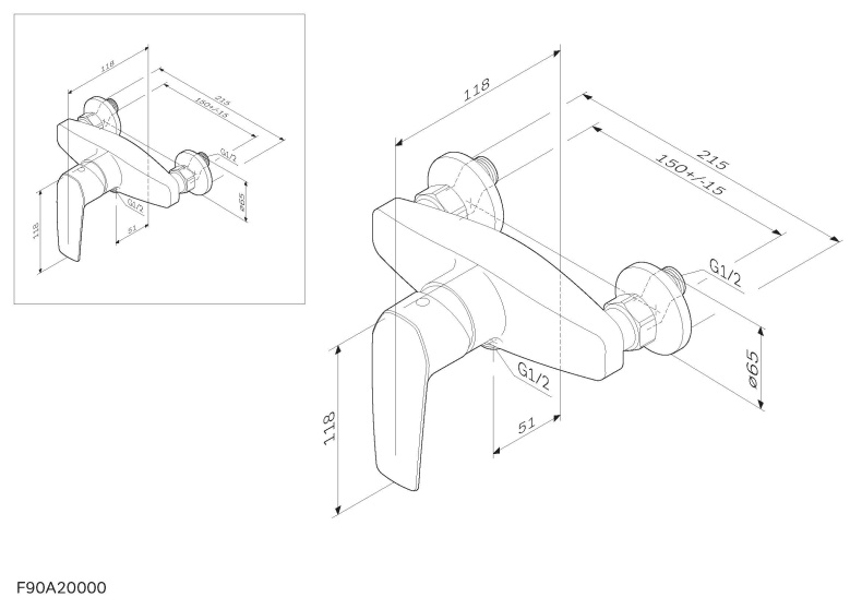 Смеситель AM.PM Gem F90A20000 для душа - 7
