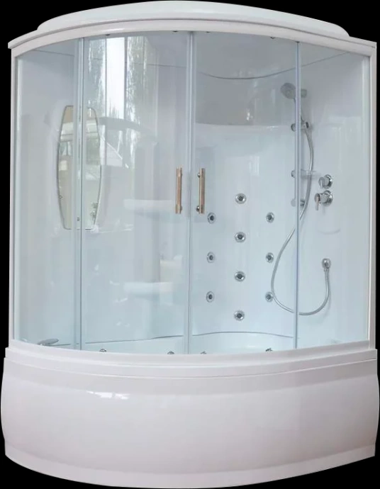 Душевая кабина Royal Bath 140х95 правая белая стекло прозрачное с гидромассажем RB140ALP-T-R - 0