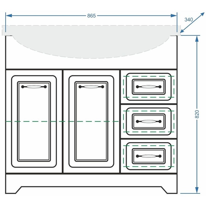 Тумба под раковину Stella Polar Кармелла Эльбрус 90 белый SP-00000175 - 4
