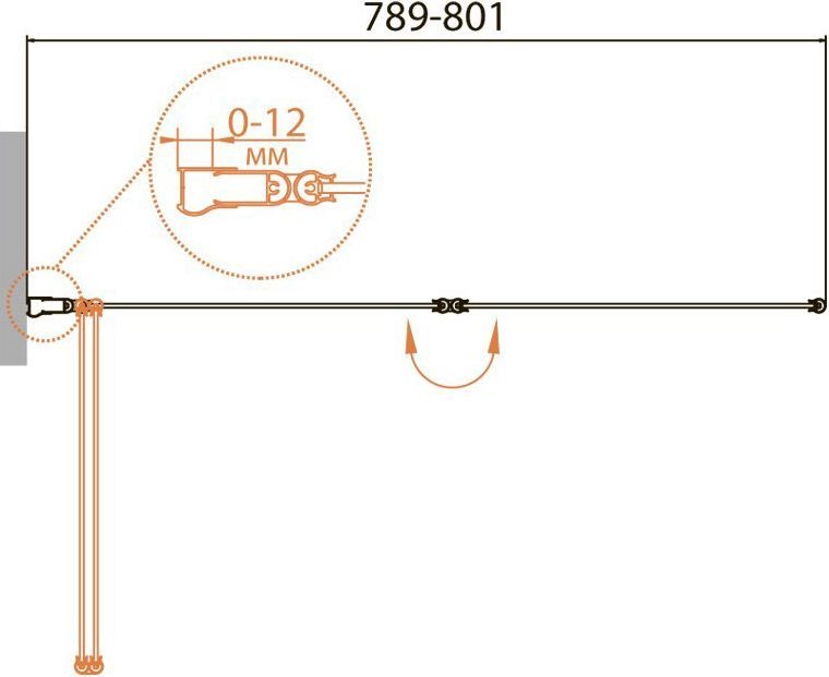 Шторка на ванну Cezares Relax V-2-80/140-P-Bi-L стекло punto RELAX-V-2-80/140-P-Bi-L - 2
