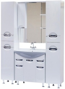 Тумба с раковиной Misty Орхидея 75 белая глянцевая СО000006651 - 1