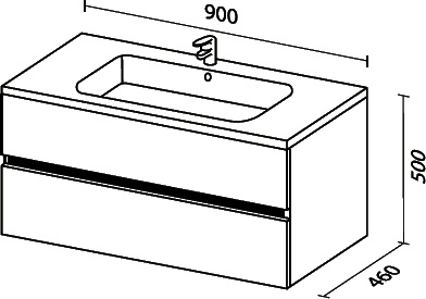 Тумба под раковину Sanvit Кубэ-2 90 белый глянец kkube2090w - 2