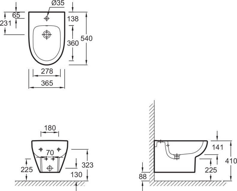 Биде подвесное Jacob Delafon Odeon Up E4765 E4765-00 - 6