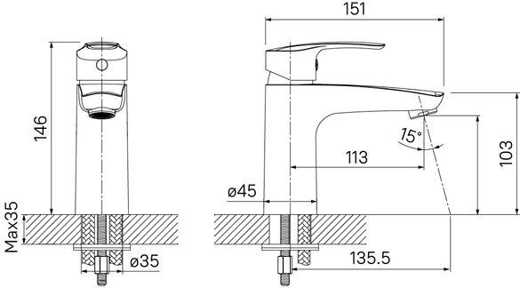 Смеситель Iddis Ray RAYSB00i01 для раковины - 2